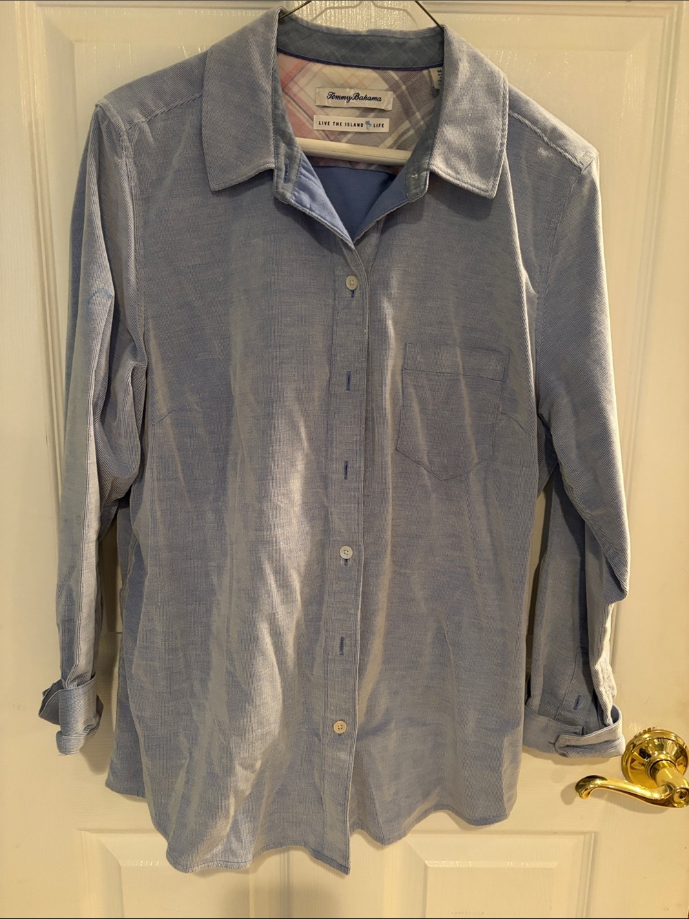Tommy Bahama Light Blue Long-Sleeve Casual Button-Down Shirt